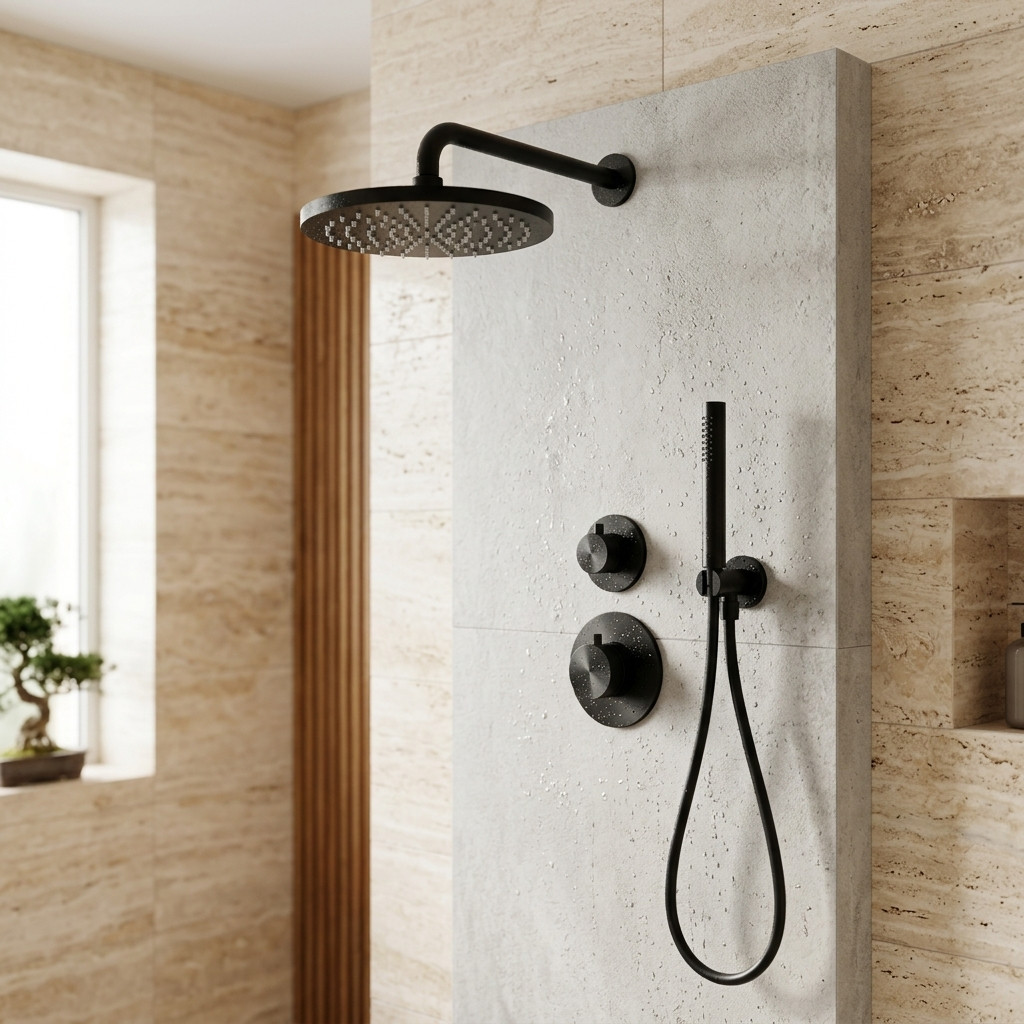 Aquanello Eterna Concealed Thermostatic Shower Set Matte Black 30 cm Rain Shower and Hand Shower ET-S-SET3-3-10
